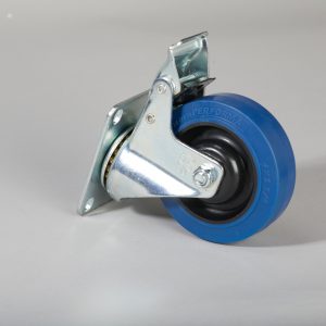 ROULETTE PIVOTANTE BLEUE AVEC FREIN